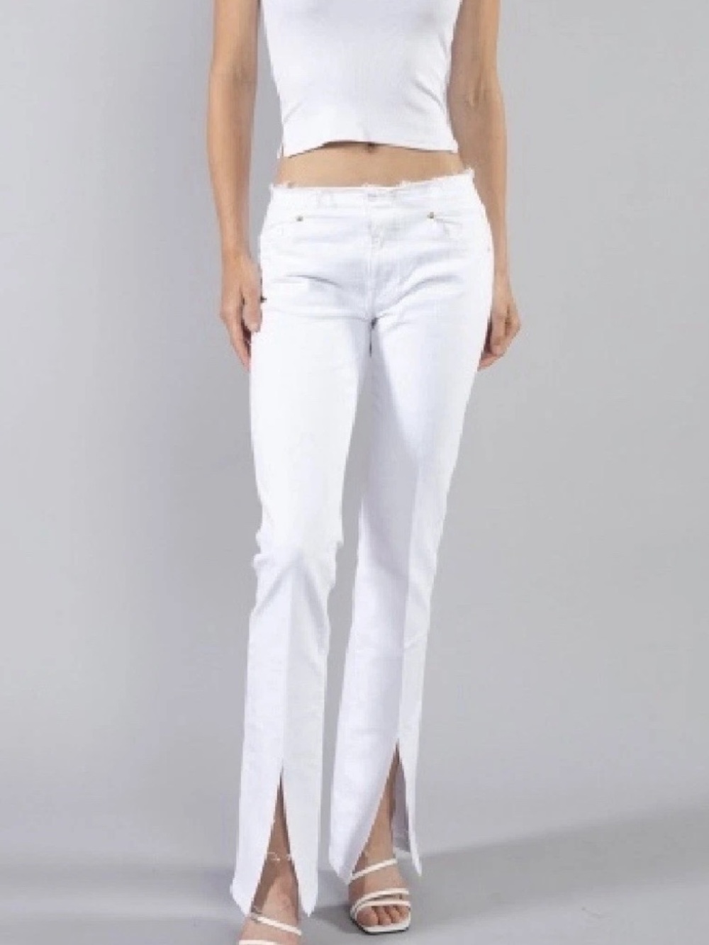 FRAME Slit Hem Mini Bootcut Jean